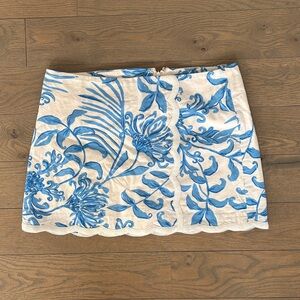 Floral Blue and White Women's Skirt